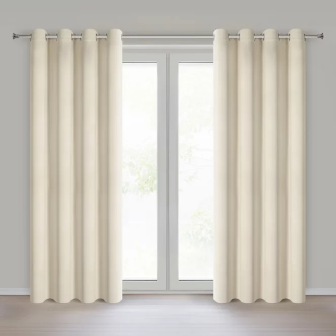 Zasłona ciemnokremowa zaciemniająca gładka 140x250 cm przelotka - NERISA Eurofirany