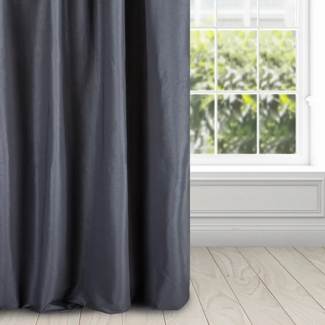 Zasłona granatowa z błyszczącym splotem 140x270 cm taśma ESSME Eurofirany