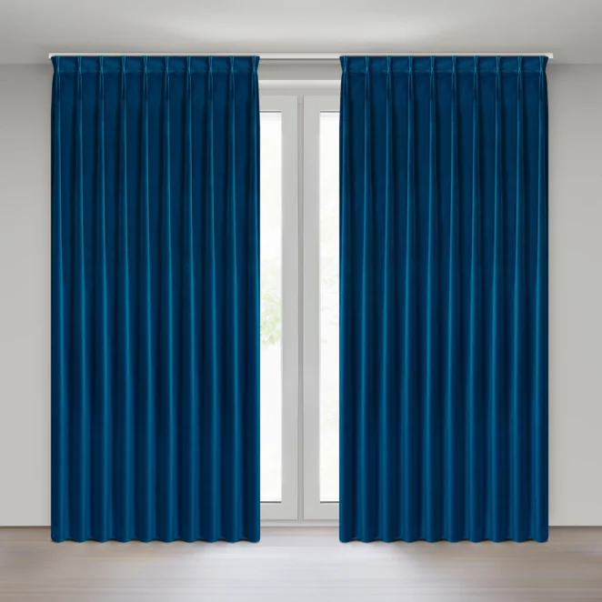 Zasłona granatowa z welwetowej tkaniny 125x270 cm system flex - MELANIE Eurofirany