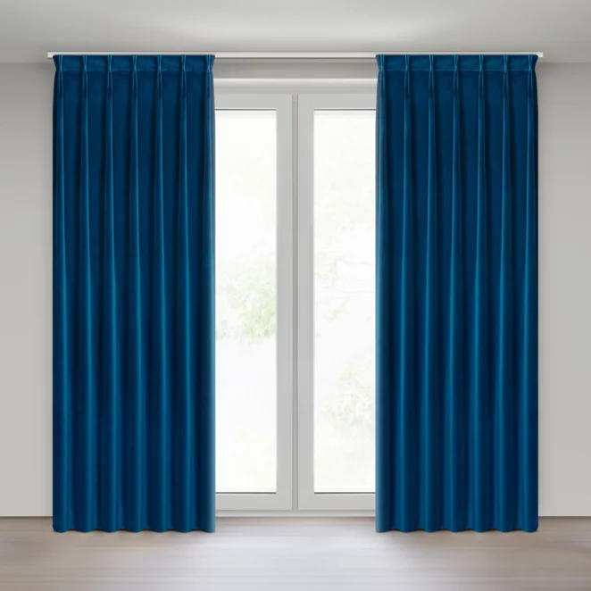 Zasłona granatowa z welwetowej tkaniny 80x270 cm system flex - MELANIE Eurofirany