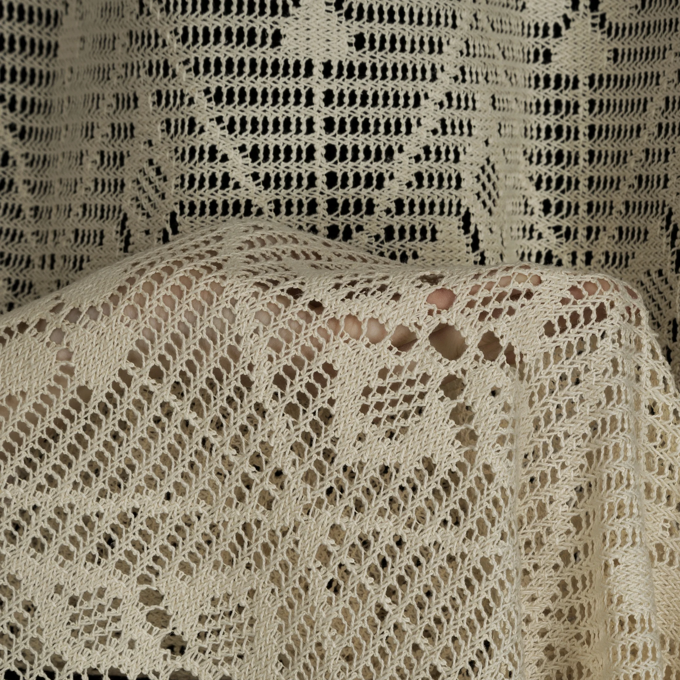 Zasłona jansobeżowa ażurowa w stylu eko 140x270 cm taśma NELA Eurofirany