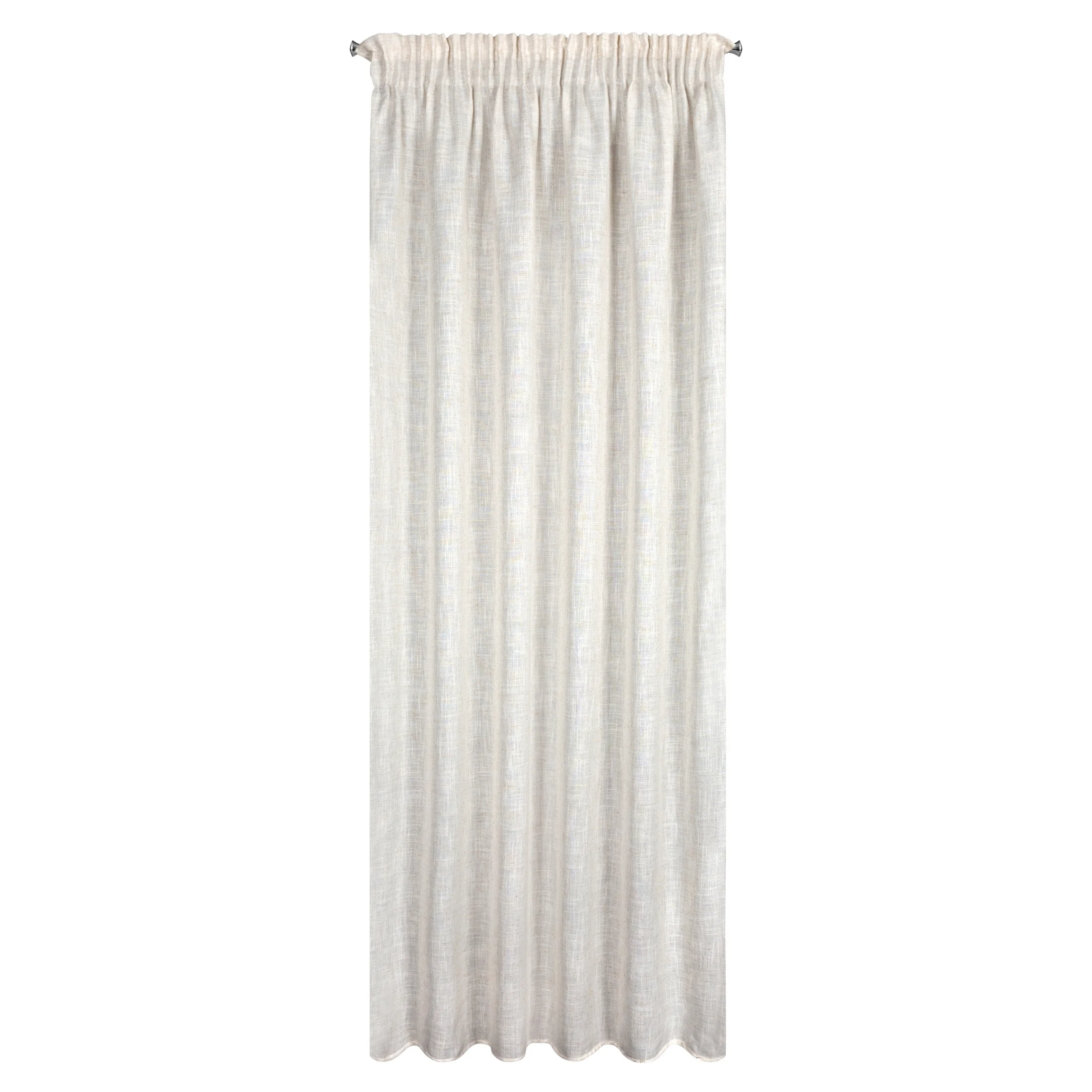 Zasłona naturalna w stylu boho z dodatkiem lnu i efektem deszczyku 140x270 cm taśma KARLI Eurofirany