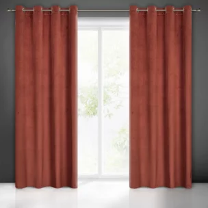 Zasłona ceglasta z wytłaczanego welwetu 140x250 cm przelotka LILI Eurofirany
