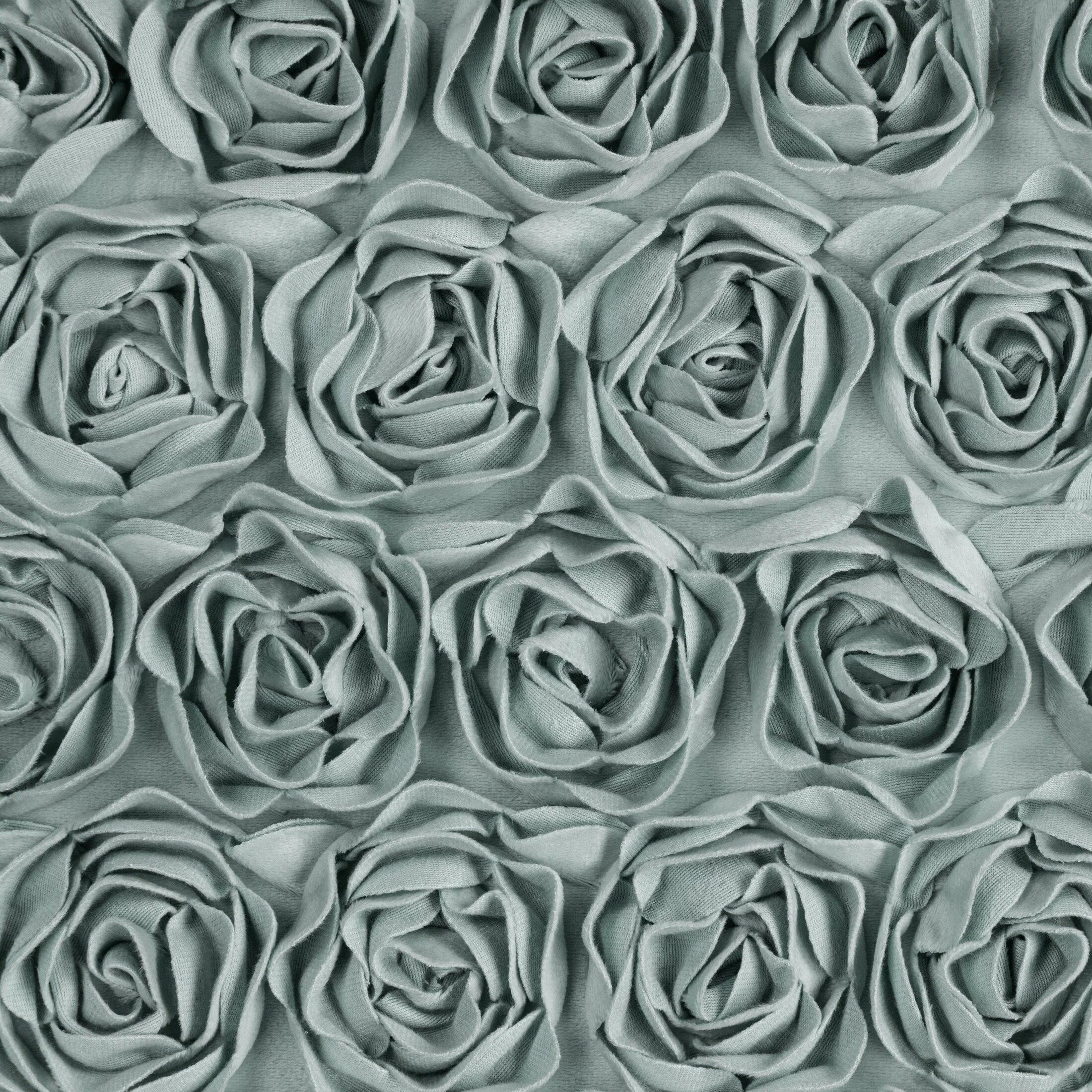 Zasłona miętowa z welwetu zdobiona aplikacją 3D róż 140x270 cm taśma - ROSES Eva Minge Eurofirany
