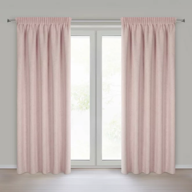 Zasłona pudrowa o naturalnym splocie z efektem melanżu 140x270 cm taśma - JULA2 Eurofirany