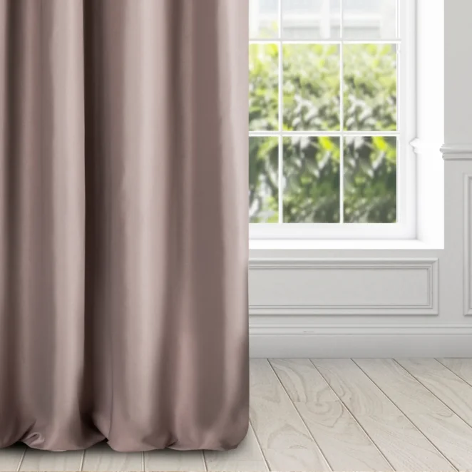 Zasłona pudrowo różowa z błyszczącym splotem 140x250 cm przelotka ESSME Eurofirany