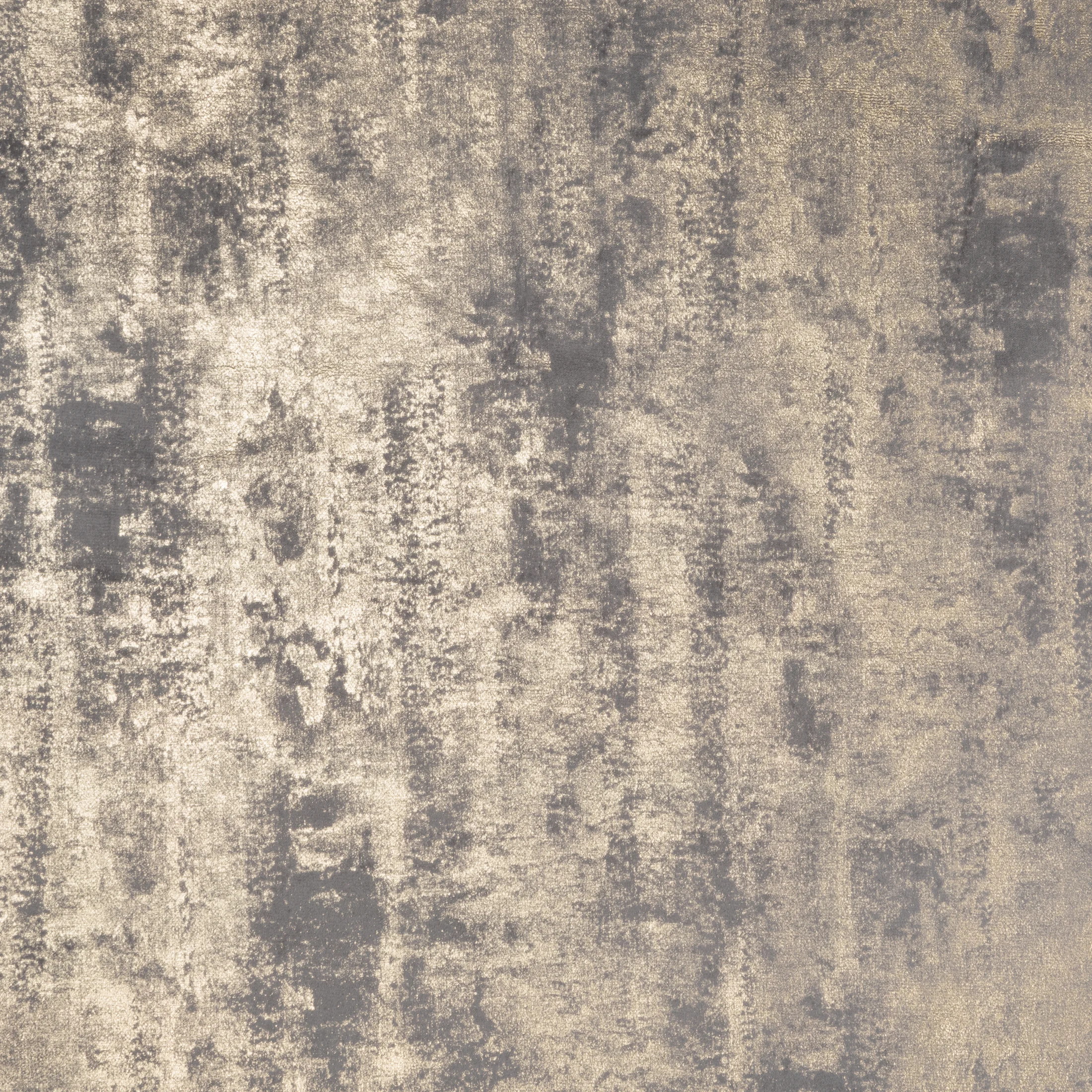 Zasłona stalowo, złoty zdobiona błyszczącym przecieranym wzorem z welwetu 140x270 cm taśma RENIA Eurofirany