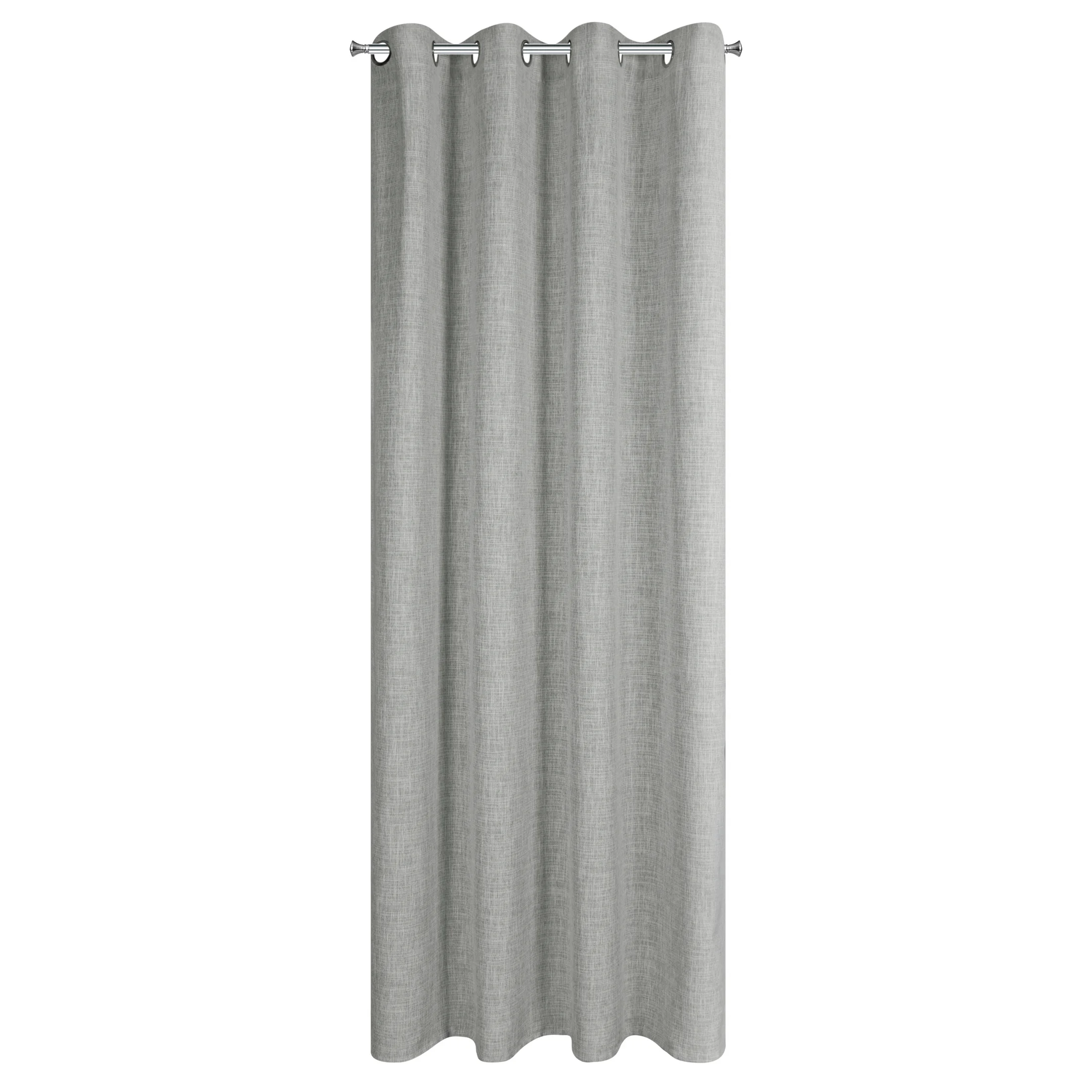 Zasłona szara z lnianym splotem w stylu eko 140x250 cm przelotka ROMA Eurofirany