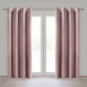 Zasłona różowa z aksamitnego gładkiego welwetu 140x250 cm przelotki - HEAVEN Eurofirany
