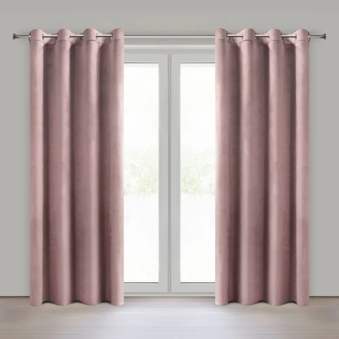 Zasłona różowa z aksamitnego gładkiego welwetu 140x250 cm przelotki - HEAVEN Eurofirany