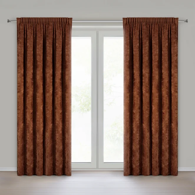 Zasłona ruda o szenilowej strukturze 140x270 cm taśma - NESKA Eurofirany