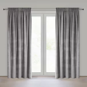 Zasłona srebrna z aksamitnego gładkiego welwetu 140x270 cm taśma - HEAVEN Eurofirany