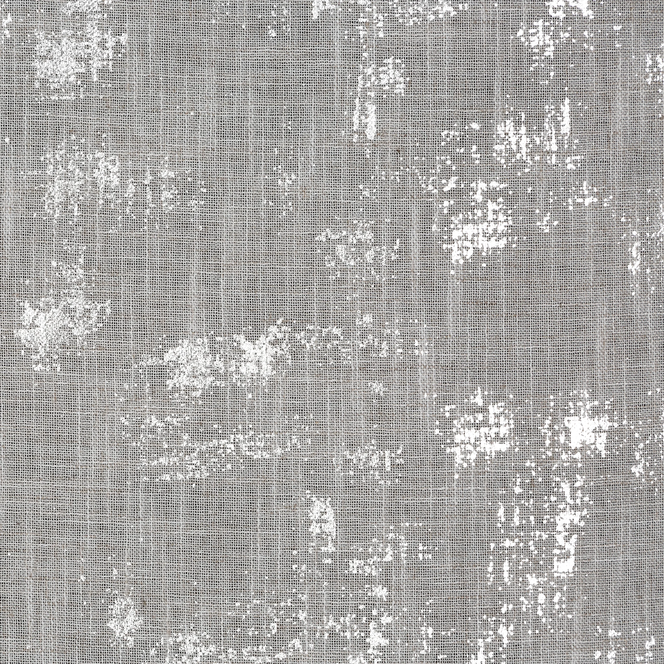 Zasłona srebrna z błyszczącym srebrzystym nadrukiem z dodatkiem lnu 140x270 cm taśma INES Eurofirany