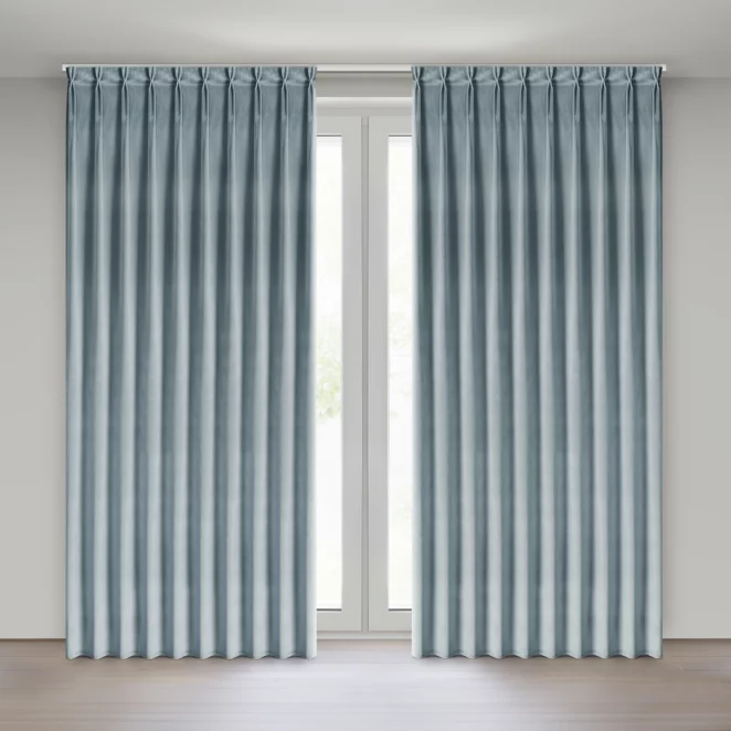 Zasłona srebrna z welwetowej tkaniny 125x270 cm system flex - MELANIE Eurofirany