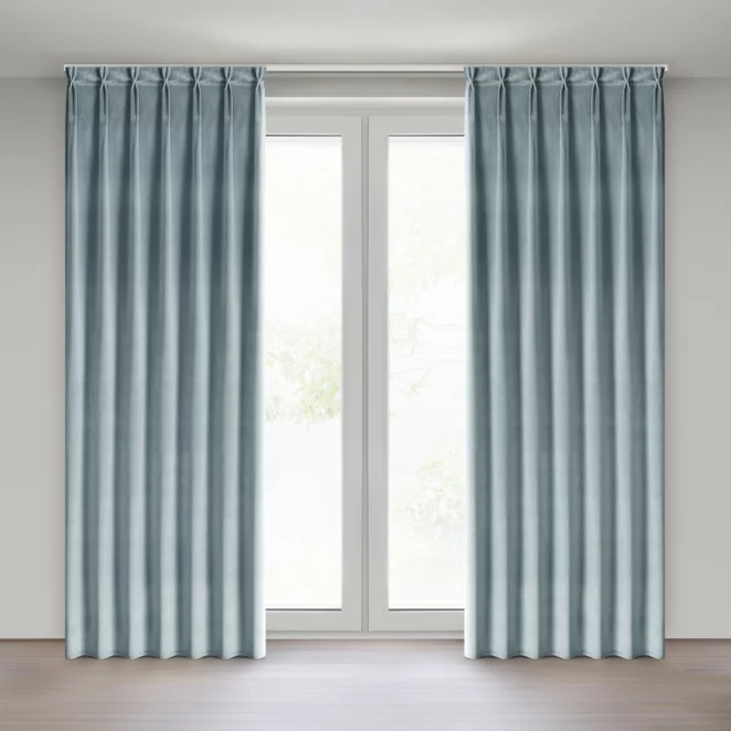 Zasłona srebrna z welwetowej tkaniny 80x270 cm system flex - MELANIE Eurofirany