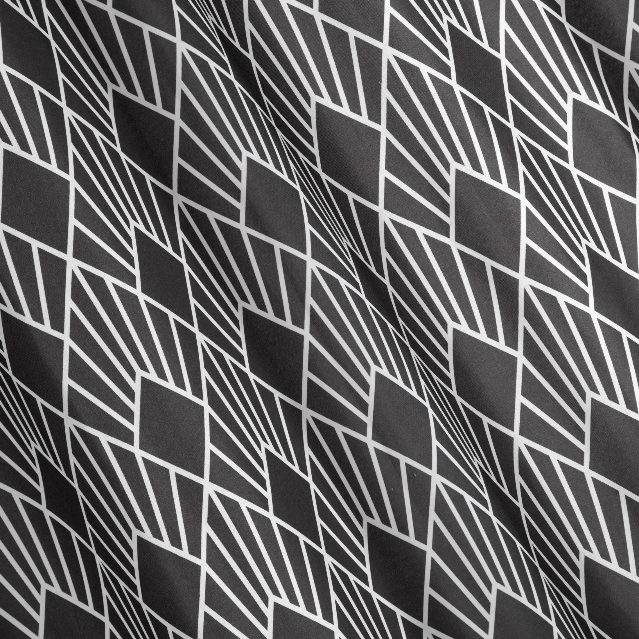 Zasłona w kolorze stalowym z białym wzorem przelotki 140x250 cm