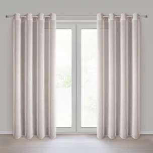 Zasłona w stylu eko różowa z efektem deszczyku 140x250 cm przelotki - ANGELICA Eurofirany