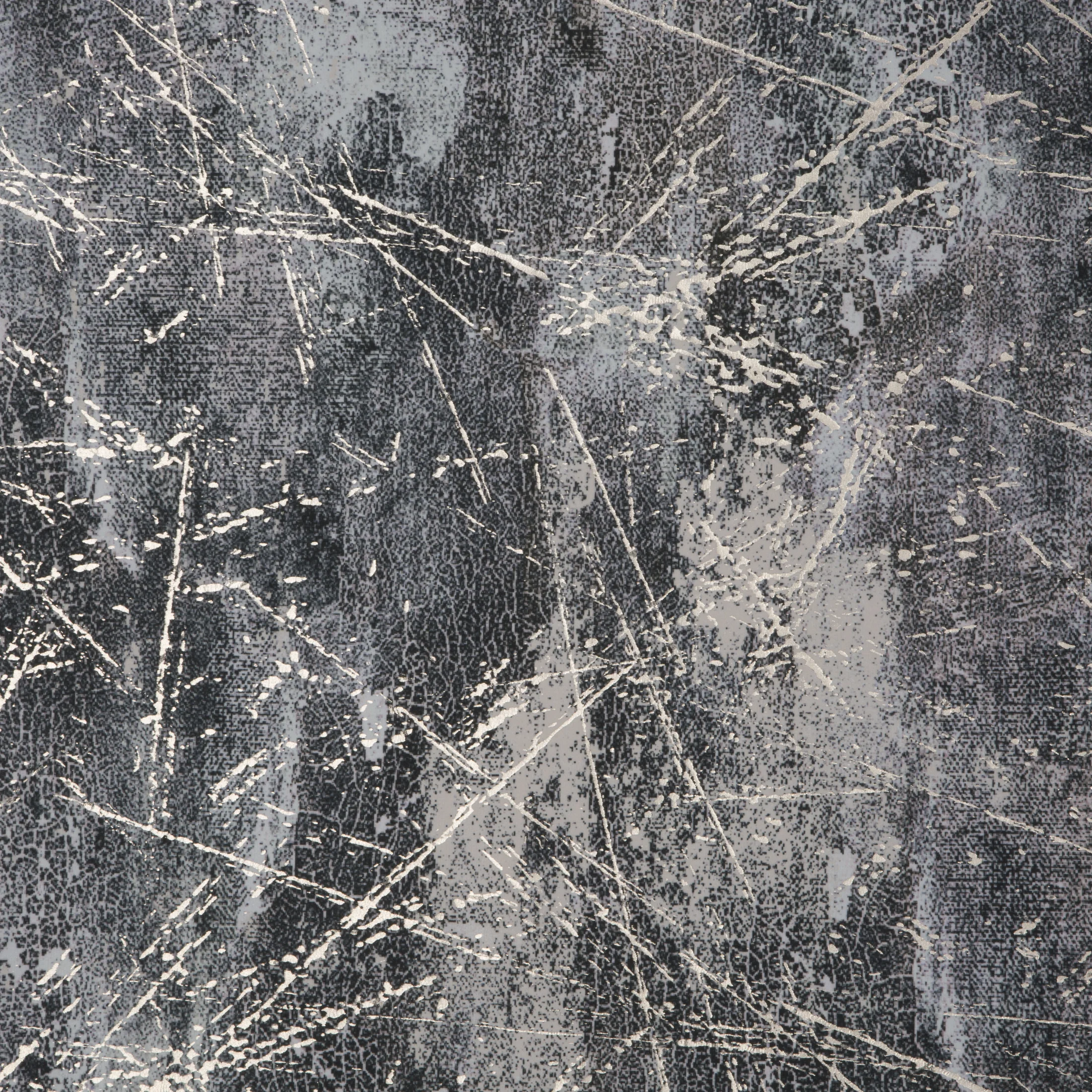 Zasłona brązowo, szara zdobiona błyszczącym przecieranym nadrukiem z welwetu 140x250 cm przelotka ESTER Eurofirany
