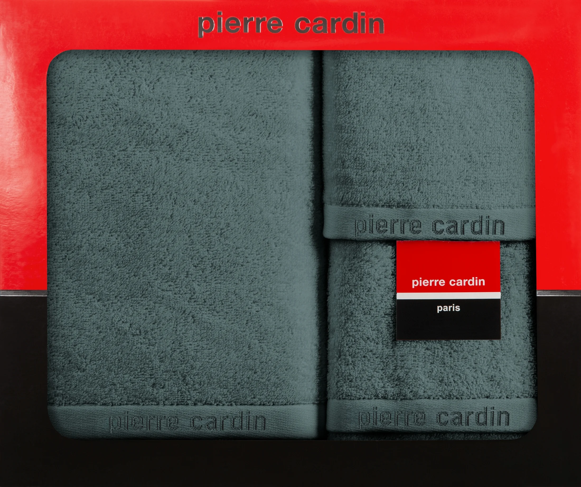 Zestaw ręczników bawełnianych na prezent 3 szt kolor ciemno miętowy 430 g/m2 EVI Pierre Cardin Eurofirany